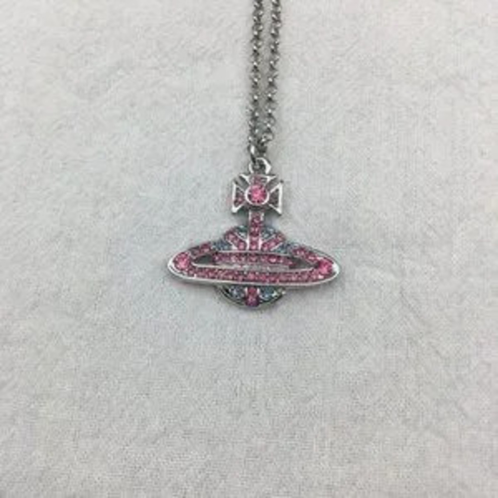Vivienne Westwood blue Pink diamond necklace